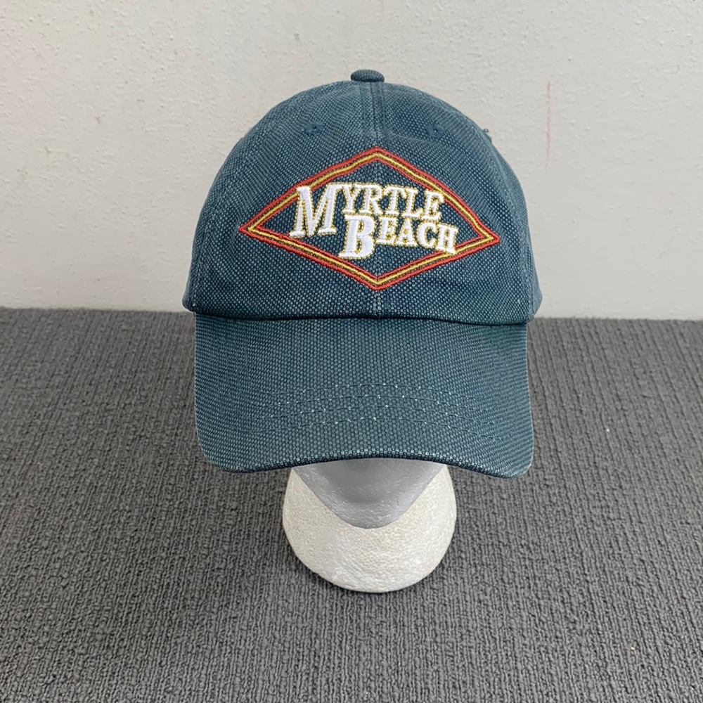 Myrtle Beach Baseball Hat Mens OSFA Dark Green Blue Adjustable Strapback Strand